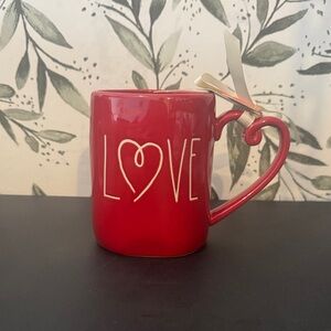 Rae Dunn Red Love Mug with Heart Handle